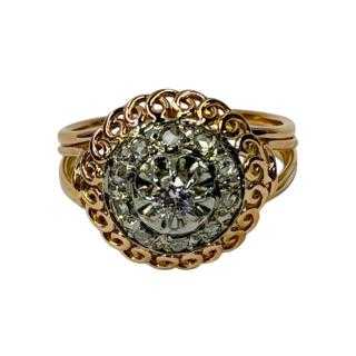 BAGUE OR JAUNE 18CT + DIAMS 4.61 GRS