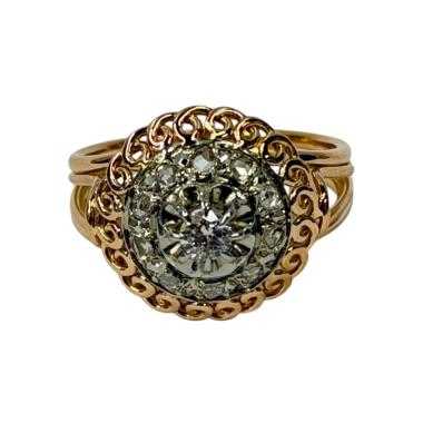 BAGUE OR JAUNE 18CT + DIAMS 4.61 GRS