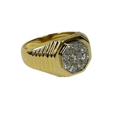 BAGUE CHEVALIERE OR 18CT ET DIAMANTS