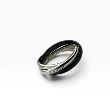 CARTIER BAGUE TRINITY OR CERAMIQUE
