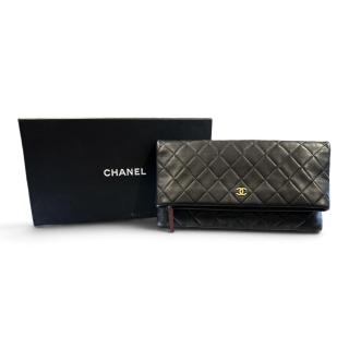 CHANEL POCHETTE CC BEAUTY FOLDOVER CUIR MATELASSÉ