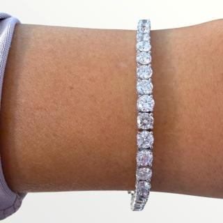 Bracelet Rivière Or Blanc 18ct & Diamants 10.03 Carat