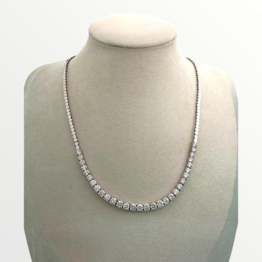 Collier Rivière Or Blanc 18ct & Diamants 7.05 Carat