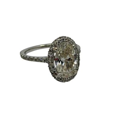 BAGUE DIAMANT 18K 2.01 OVAL CARATS COLOR J SI 2 AVEC CERTIFICAT