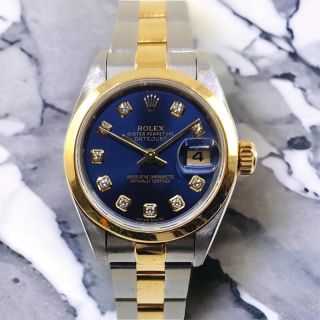 Rolex Lady DateJust 26 Blue Dial Diamonds