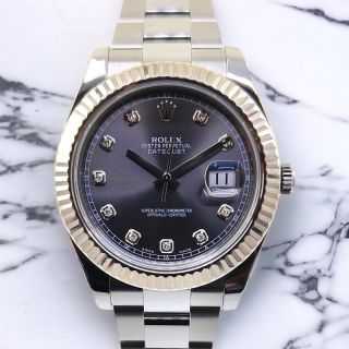 Rolex DateJust II 41 Silver Dial Diamonds