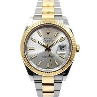 Rolex DateJust 41 Two Tone Silver Dial