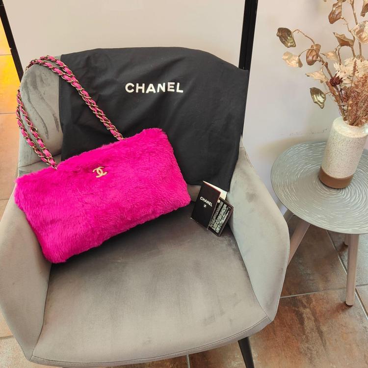 Sac sur Chaîne Chanel Fourrure Synthétique Rose