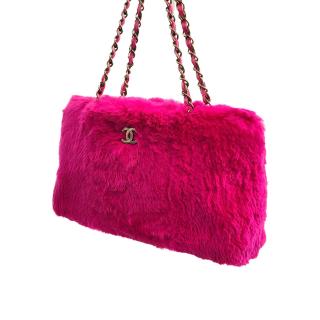 Sac sur Chaîne Chanel Fourrure Synthétique Rose