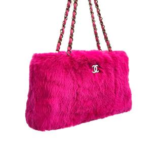 Sac sur Chaîne Chanel Fourrure Synthétique Rose