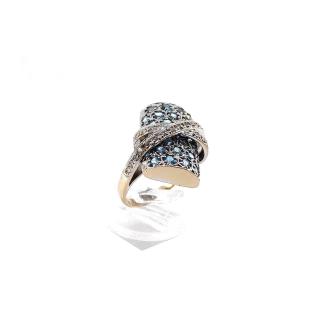 Bague Or Blanc 18k Topazes & Diamants