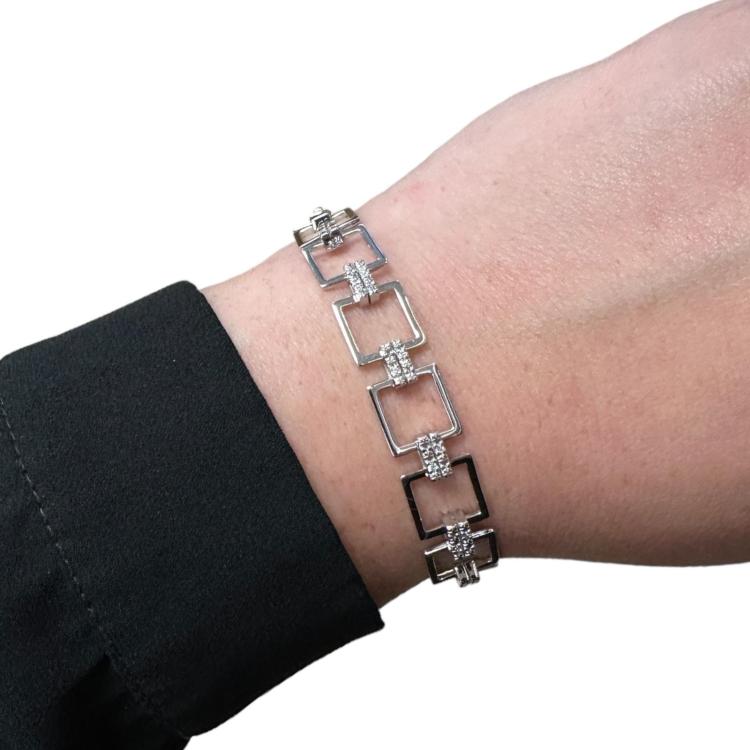 Bracelet or blanc diamants