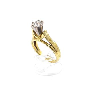 Solitaire Or Jaune 18k Diamant 0.55 Ct