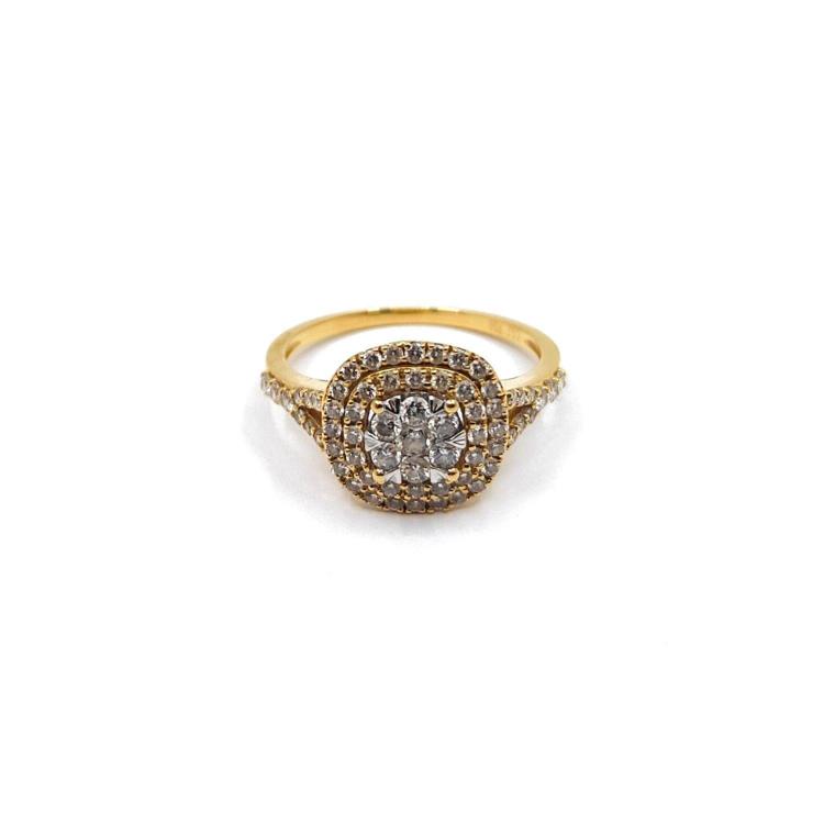 Bague Or Jaune 18k Diamants 0.80 Ct
