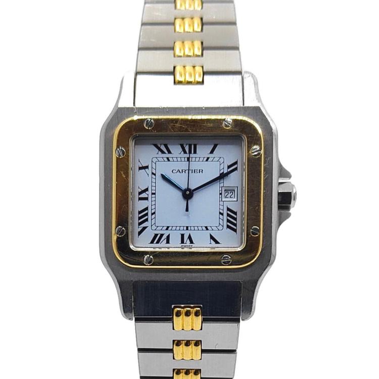 Cartier Santos Carrée Two Tone Godron Strap