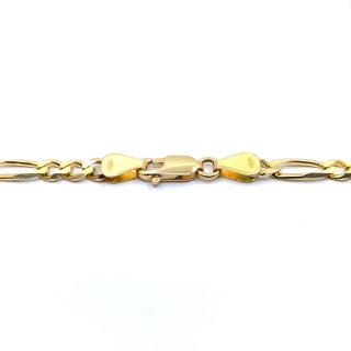 Chaîne Or Jaune 18k 21.48 g Maille Cheval Alternée 55 cm