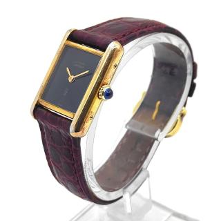Cartier Tank Vermeil Lady Manual Black Dial
