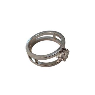 Bague Or Blanc 18 Ct et Diamant 0.8 Ct