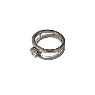 Bague Or Blanc 18 Ct et Diamant 0.8 Ct