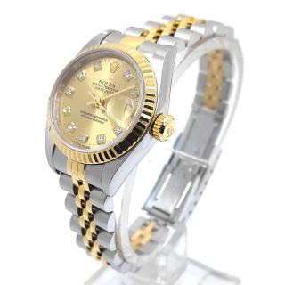 Rolex Lady DateJust 26 Champagne Diamond Dial
