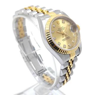Rolex Lady DateJust 26 Champagne Diamond Dial