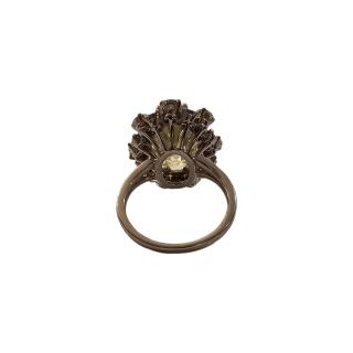 Bague Or Blanc 18ct Diamant Jaune