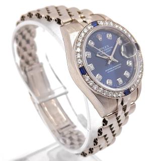 Rolex Lady-DateJust 26 18k White Gold Diamond & Sapphire