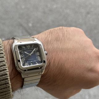 Cartier Santos Blue Dial Large
