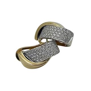 Boucle d'oreille Or Jaune et Blanc