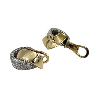 Boucle d'oreille Or Jaune et Blanc