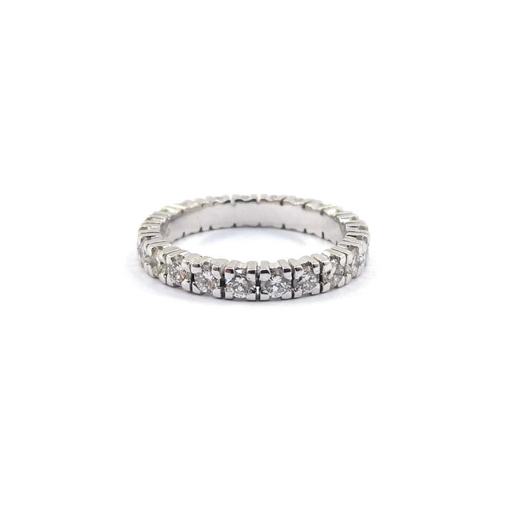 Bague Rivière de Diamants (1.76 Cts) Or Blanc 14k