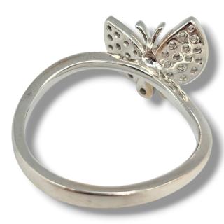 Bague Papillon Or Blanc 18 Ct et Diamants