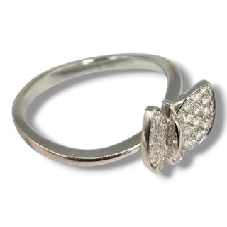 Bague Papillon Or Blanc 18 Ct et Diamants