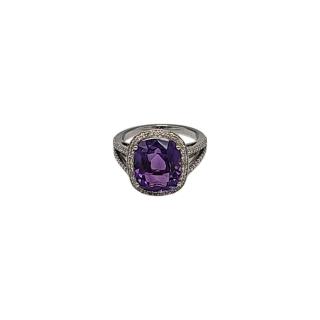 Bague Or Jaune 18 Ct Amethyste et Diamants