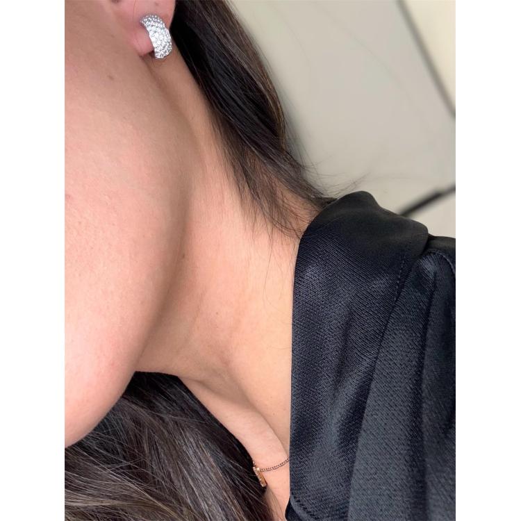 Boucles D'Oreilles Or Blanc & Diamants
