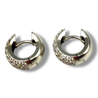 Boucles D'Oreilles Or Blanc & Diamants