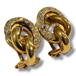 Boucles D'oreilles à Clip Or 18CT & Diamants