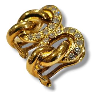 Boucles D'oreilles à Clip Or 18CT & Diamants