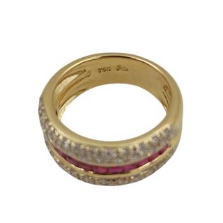 Bague Or 18K Diamants Rubis