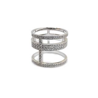 Bague Or Blanc 18k & Diamants (0.64 Ct)
