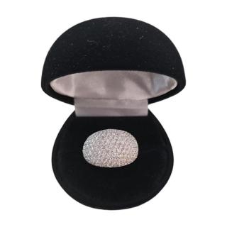 BAGUE OR BLANC 18 CT PAVÉ DIAMANTS 4.4 CT