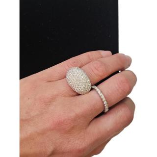 BAGUE OR BLANC 18 CT PAVÉ DIAMANTS 4.4 CT