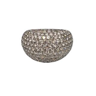 BAGUE OR BLANC 18 CT PAVÉ DIAMANTS 4.4 CT