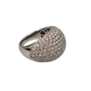 BAGUE OR BLANC 18 CT PAVÉ DIAMANTS 4.4 CT