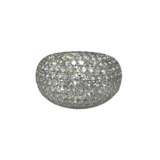 BAGUE OR BLANC 18 CT PAVÉ DIAMANTS 4.4 CT