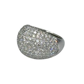 BAGUE OR BLANC 18 CT PAVÉ DIAMANTS 4.4 CT