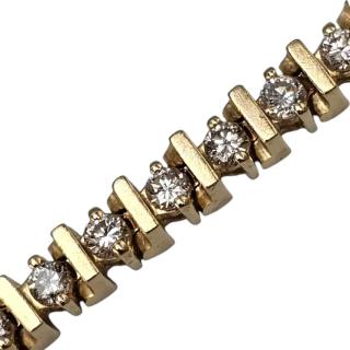 BRACELET RIVIERE DE DIAMANTS OR JAUNE 14 CT