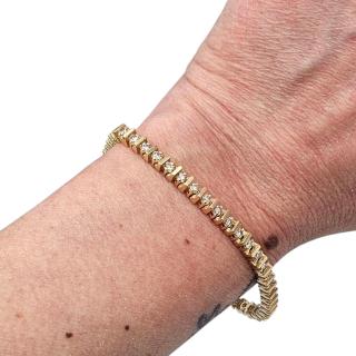 BRACELET RIVIERE DE DIAMANTS OR JAUNE 14 CT