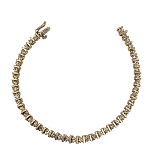 BRACELET RIVIERE DE DIAMANTS OR JAUNE 14 CT