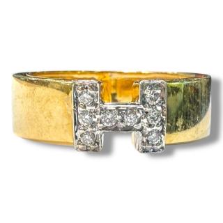 Bague H Or 18Ct & Diamants